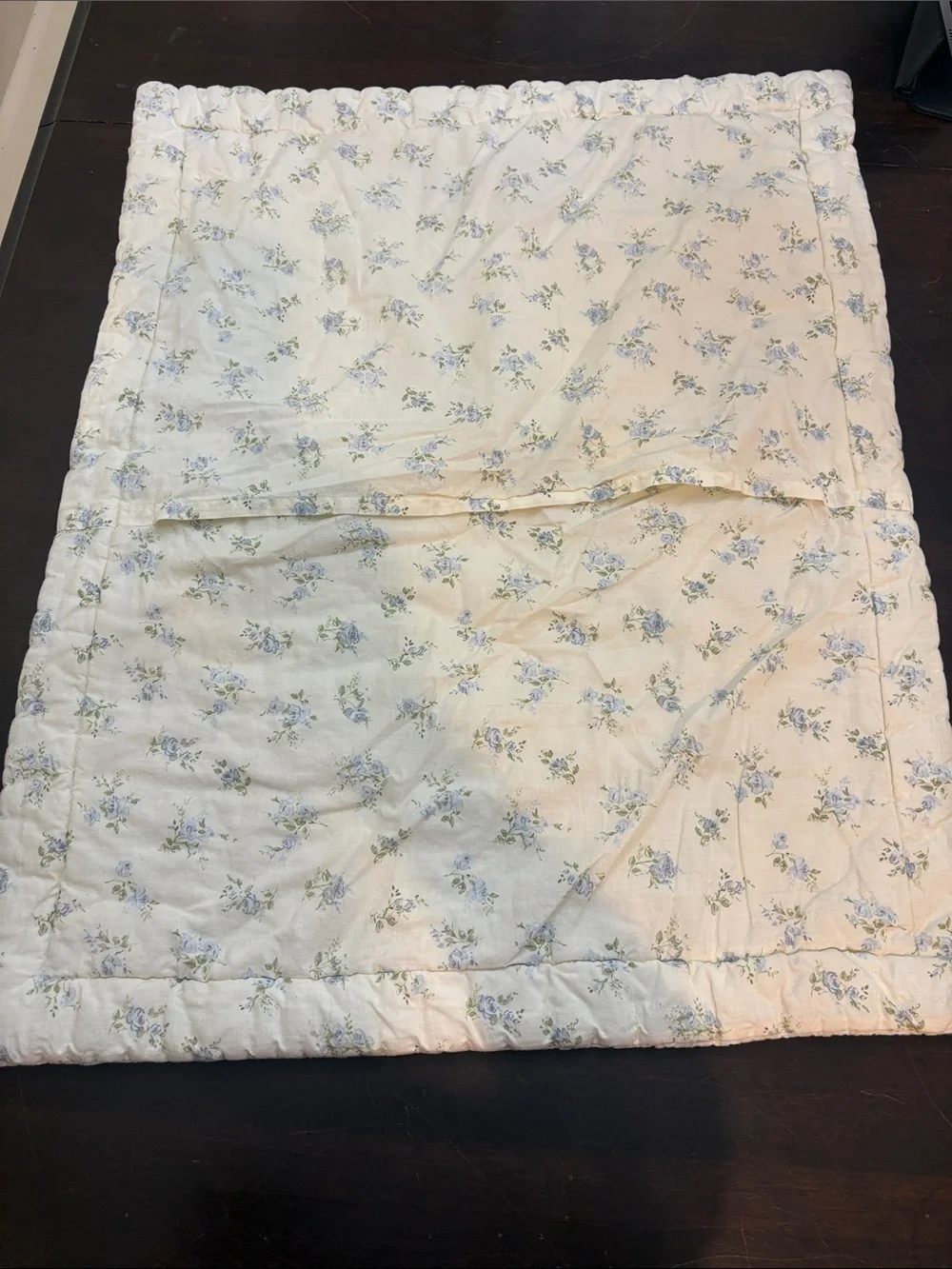 Floral Quilted pillow Sham Pastel Yellow and Cream